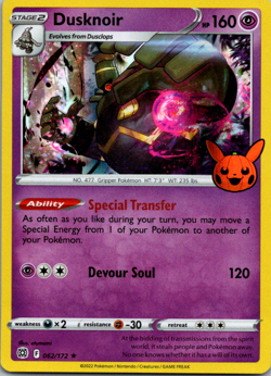 Dusknoir 062/172 - Trick Or Trade 2022 - Holo - Rare - Pokemon NM - Image 1