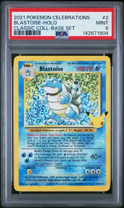 2021 Pokemon Celebrations Classic Collection Blastoise-Holo #2 PSA 9 - Image 1