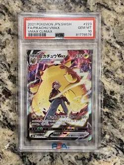 PSA 10 2021 Pokemon VMAX Climax Japanese Pikachu #223/184 Full Art JP - Image 1