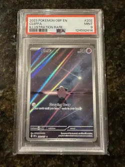 Pokemon TCG Cleffa Obsidian Flames Illustration Card 202/197 Graded PSA 9 - Image 1