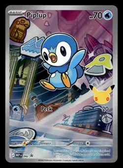 Piplup MEP 042 First Partner Illustration Rare Promo Pokemon NM - Image 1