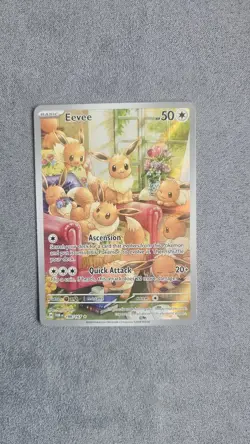 Pokemon TCG Eevee 188/167 Twilight Masquerade Illustration Rare Full Art Holo - Image 1