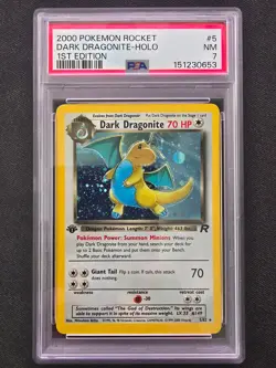 2000 POKEMON ROCKET 1ST EDITION #5 DARK DRAGONITE HOLO PSA 7 - Image 1