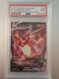 2022 POKEMON SWSH BLACK STAR PROMO #261 FULL ART/CHARIZARD VMAX PSA 9 - Image 1