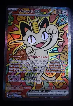 The Pokemon Company Meowth ex 121/088 SV Paldean Fates 170 HP Holo Full Art - Image 1