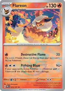 Flareon (Poke Ball Pattern) 013/131 Holo Prismatic Evolutions Pokemon Holo NM - Image 1