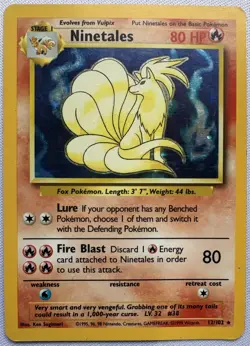 Vintage 1999 Pokemon TCG Base Set Ninetales Holo 12/102 - Image 1