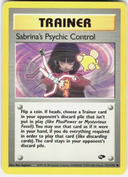 Sabrina's Psychic Control 121/132 Uncommon Gym Challenge Pokemon Unlimited LP - Image 1
