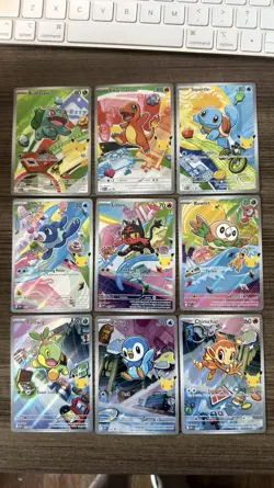 Pokemon First Partner Illustration Promo Set of 9 kanto sinnoh - Image 1