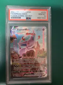 PSA 10 Pokemon Fusion Strike Espeon VMAX Alt Art 270/264 - Image 1
