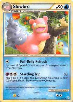 Slowbro 38/90 Uncommon HGSS Undaunted Pokemon Lightly Played - Image 1