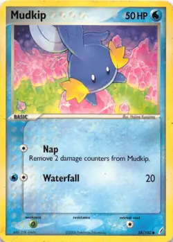 Mudkip 58/100 Common Crystal Guardians Pokemon Moderately Played - Image 1