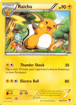 Raichu 28/111 Uncommon Furious Fists Pokemon Lightly Played - Image 1