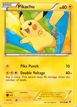 Pikachu 50/149 Common Boundaries Crossed Pokemon Moderately Played - Image 1