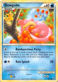 Slowpoke 66/90 Common HGSS Undaunted Pokemon Lightly Played - Image 1