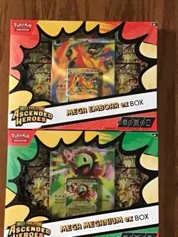 Pokemon Ascended Heroes Mega Meganium ex & Mega Emboar ex Box Booster Promo Set - Image 4