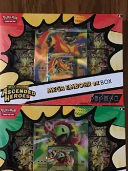 Pokemon Ascended Heroes Mega Meganium ex & Mega Emboar ex Box Booster Promo Set - Image 5