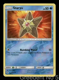 Staryu 13/68 Common Hidden Fates Pokemon Reverse Holo Near Mint - Image 1