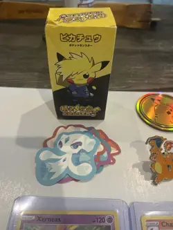 Pokemon TCG Holo Ultra Rare 4 Mint Cards 2Pins Coin 2 Random Key Chains No Dupes - Image 5