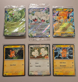 Pokemon Paldea Adventure Chest Promo 6 Cards EX Tandemaus, Pawmi, Pawmo Holo - Image 1
