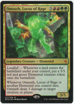 1x FOIL Omnath, Locus of Rage MTG Battle for Zendikar Lightly Played - Image 1