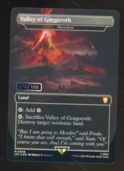 MTG Valley of Gorgoroth (0406) - Wasteland Borderless Serialized 070/100 LOTR - Image 1