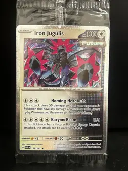 Pokemon Paradox Rift Iron Jugulis 158/182 Cosmos Holo Sealed - Image 1