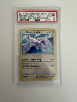 2017 POKEMON SM BLACK STAR PROMO #SM82 SHINING LUGIA-HOLO PSA 10 - Image 1