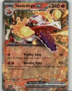 Pokemon SV02: Paldea Evolved Skeledirge ex #037/193 - Image 1