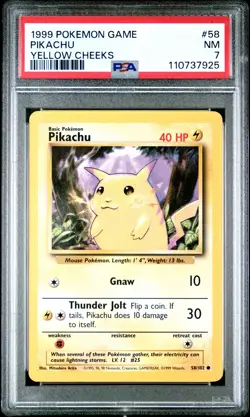 Pikachu 1999 Pokemon Game #58 Yellow Cheeks PSA 7 NEW SLAB - Image 1