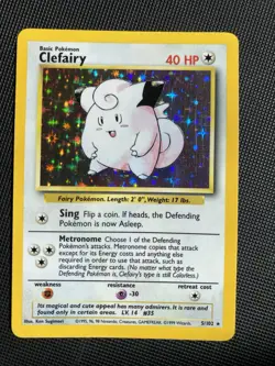 Pokemon TCG Clefairy Base Set 5/102 Holo Unlimited Holo Rare NM - Image 1