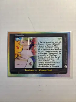 Holo EP1 POKEMON - I CHOOSE YOU! Topps Series 2 Pokemon TV Animation Edition - Image 2