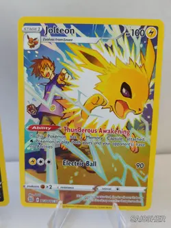 Pokemon Lot of 2 Brilliant Stars Trainer Gallery Jolteon TG04 Vaporeon TG02 #B - Image 3