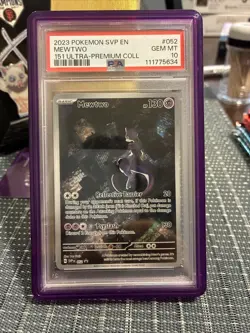 2023 Pokemon SVP en Mewtwo Promo Card #052 PSA 10 Ultra Premium Collection - Image 1