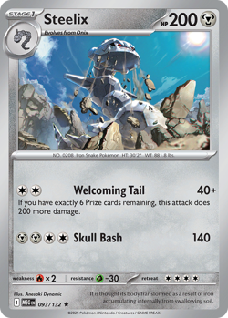 STEELIX 093/132 HOLO RARE MEGA EVOLUTION POKEMON NEAR MINT - Image 1