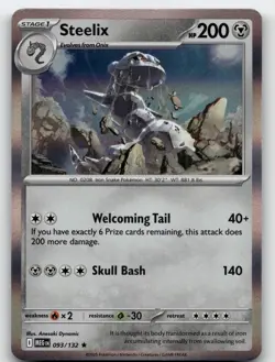 STEELIX 093/132 HOLO RARE MEGA EVOLUTION POKEMON NEAR MINT - Image 2