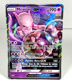 Pokemon TCG JUMBO Mewtwo Gx Black Star Promo SM196 2019 Detective Pikachu - Image 1