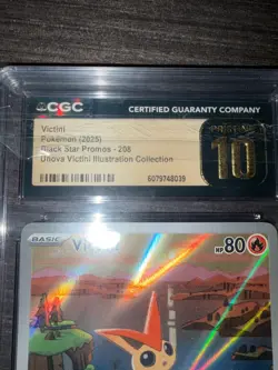 Pokemon 2025 Victini Unova Collection Black Star Promo 208 CGC PRISTINE 10 ✨ - Image 2