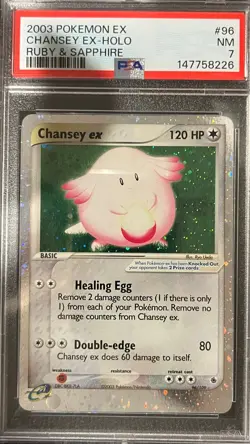Pokemon Chansey EX Ruby & Sapphire Holo PSA 7 - Image 1