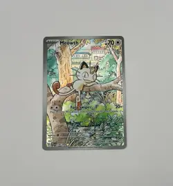 Meowth 106/094 Illustration Rare Holo – Phantasmal Flames PFL Pokemon NM - Image 1