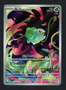 Bulbasaur 133/132 Stamped Mega Evolution Holofoil Illustration Rare Pokemon TCG - Image 1