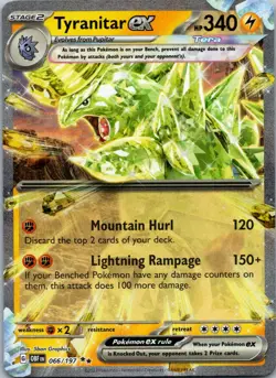 Pokemon Tyranitar ex 066/197 Double Rare NM - Image 1