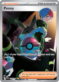 PENNY 239/091 SPECIAL ILLUSTRATION RARE PALDEAN FATES POKEMON NEAR MINT - Image 1
