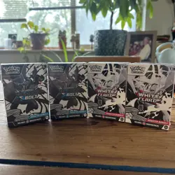 Lot Of 4 Pokemon TCG 2x White Flare, 2x Black Bolt Booster Bundles - Image 1