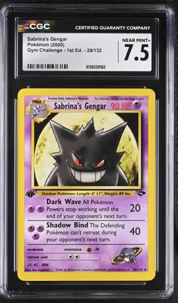 CGC 7.5 Sabrina's Gengar 29/132 Gym Challenge 1st Edition Pokemon Card - Image 1