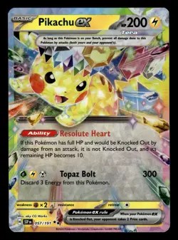 Pikachu ex 057/191 Double Rare Surging Sparks Pokemon Card - Image 1