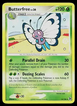 Pokemon Card Great Encounters Butterfree 14/106 Rare - Image 1