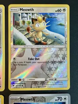 Meowth Pokemon TCG - Lot Of 4 Reverse Holo Cards All-NM/M Excellent 2016-2024 - Image 2