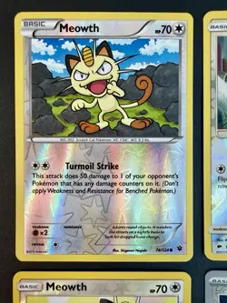 Meowth Pokemon TCG - Lot Of 4 Reverse Holo Cards All-NM/M Excellent 2016-2024 - Image 3