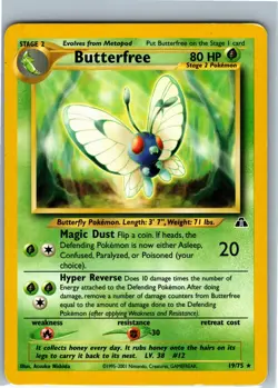 Butterfree 19/75 Pokemon Card Neo Discovery Non Holo Rare WotC Vintage - Image 1